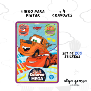 CARS SUPER COLOREA MEGA +4 CRAYONES Y STICKERS art.6292
