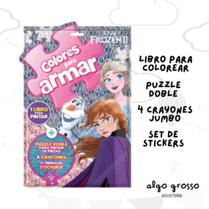 FROZEN COLORES PARA ARMAR PACK PUZZLE Y CRAYONES art.6612