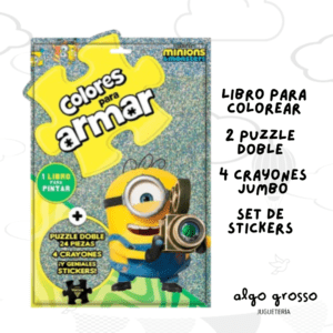 MINIONS COLORES PARA ARMAR PACK PUZLLE Y CRAYONES art.6664