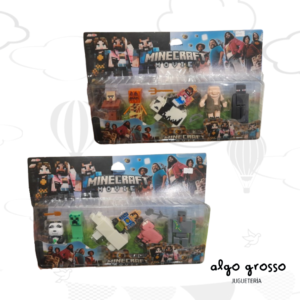 MINECRAFT  SET 5 FIGURAS + ACCESORIOS "ALTERNATIVO"