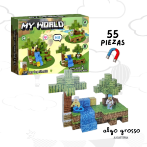 MINECRAFT CUBOS MAGNETICOS - MY WORLD - 55 PIEZAS art.SX1001-A