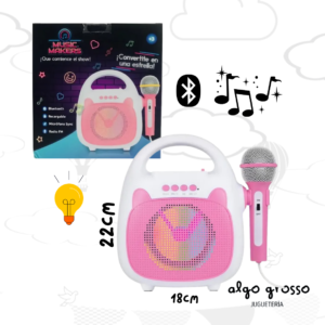 MUSIC MAKERS PARLANTE CON MICROFONO ROSA art.CKSUR1103